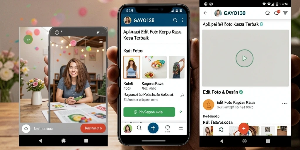 Antarmuka <strong>GAYO138</strong> yang memudahkan pengeditan foto dengan efek kertas kaca.