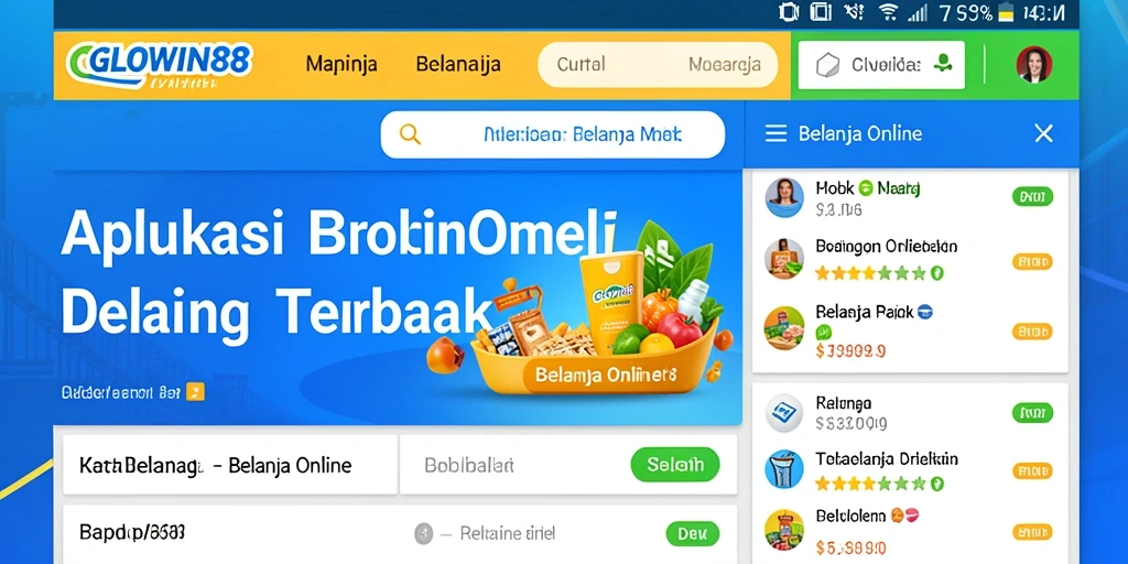Screenshot antarmuka GLOWIN88 menunjukkan kemudahan belanja online.