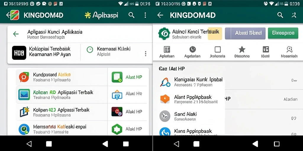 Antarmuka pengguna yang intuitif dari aplikasi Kunci Aplikasi KINGDOM4D.