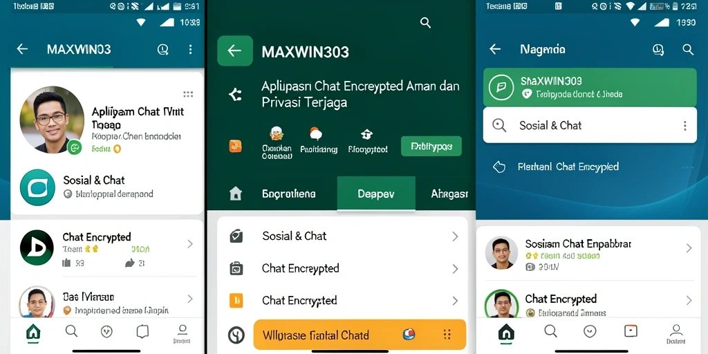 Tampilan antarmuka aplikasi MAXWIN303 untuk komunikasi yang aman.