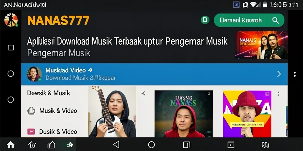 Tampilan antarmuka NANAS777 yang sederhana dan efektif untuk Download Musik.