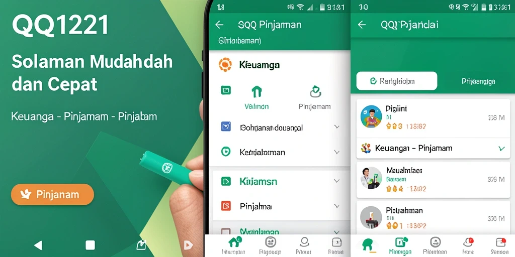 Antarmuka aplikasi QQ1221 untuk pengajuan pinjaman yang mudah.