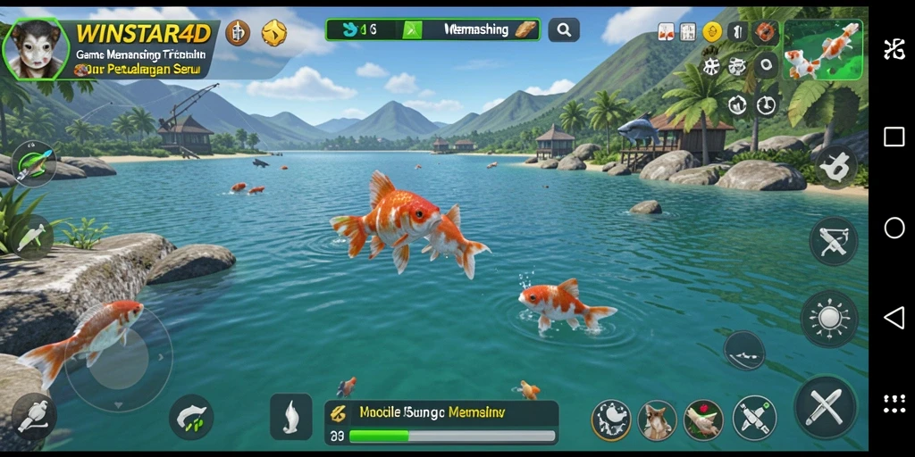 Tampilan antarmuka memancing yang menarik di WINSTAR4D.